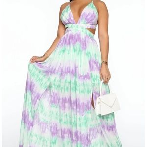 Tiana Tie Dye Maxi Dress - Jade/Combo